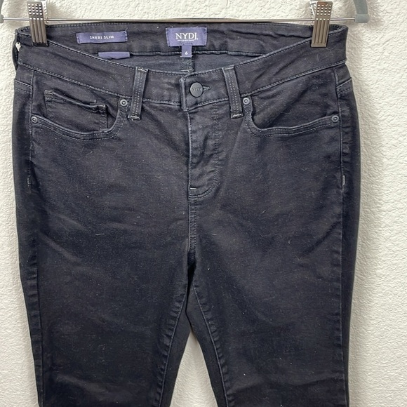 NYDJ Sheri Slim Jeans Black Lift Tuck Stretch Everyday Chic Sz 6 - Picture 5 of 15